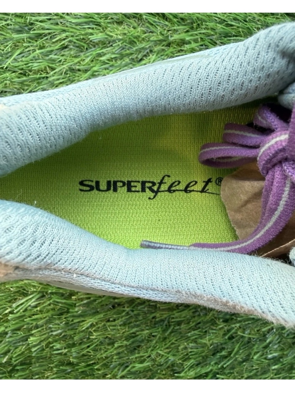 Hoka One One Womens Sz 9.5 Aqua Blue Purple Running Shoes Mesh Athletic Sneakers - Picture 14 of 16